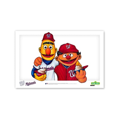Affiche imprimée de Bert et Ernie des Washington Nationals, 11 x 17 pouces), Rue Sésame