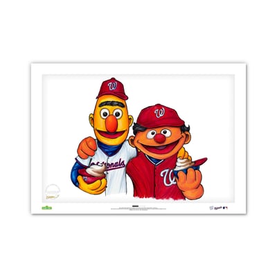 Washington Nationals Bert & Ernie Limited Edition 24" x 36" Sesame Street Art Print