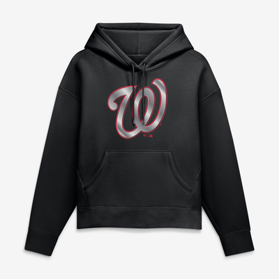 Washington Nationals Women's Metallic Mascot Hoodie - Black