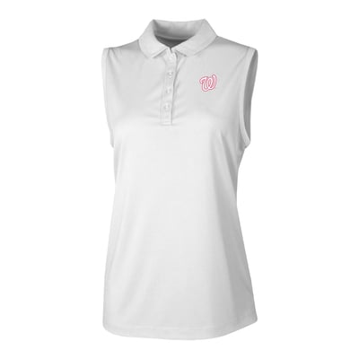 Washington Nationals Columbia Women's  Ace Flair Sleeveless Tank Polo - White