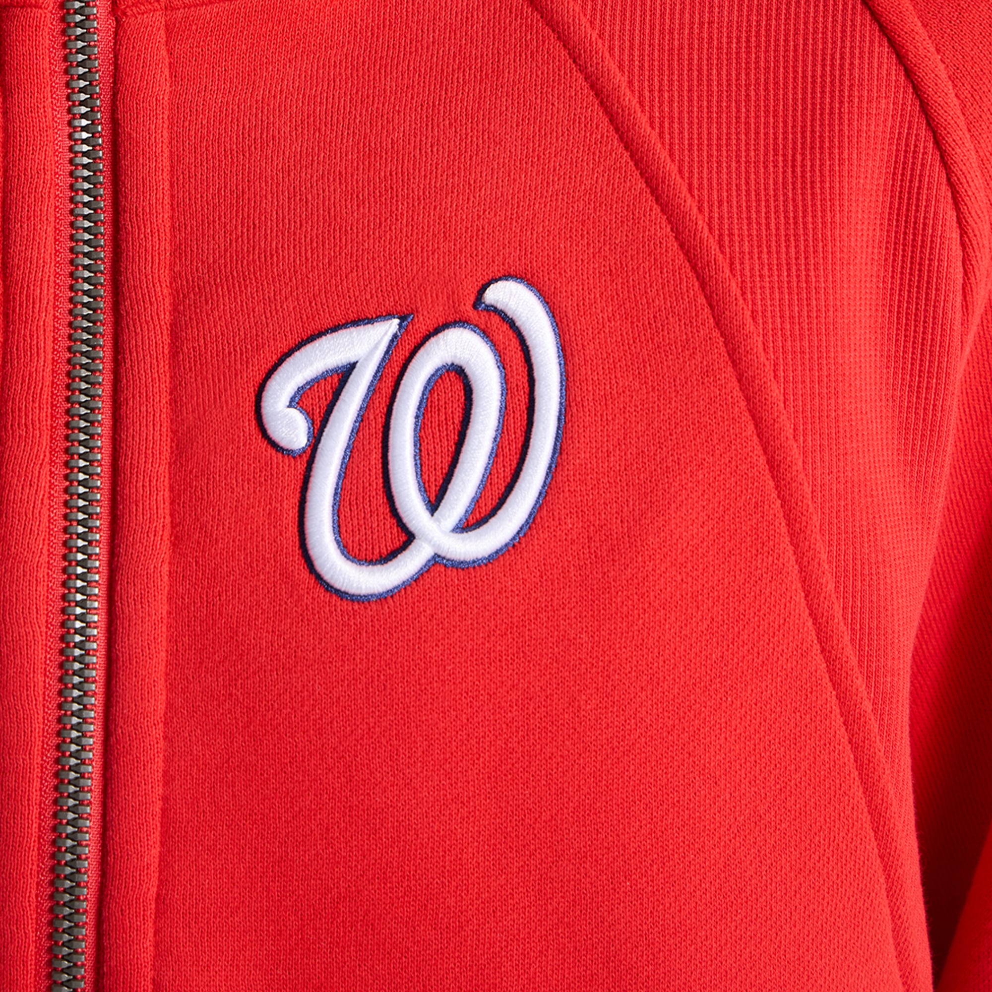 Sweat à capuche zippé surdimensionné True Red Washington Nationals Scuba pour femme de lululemon