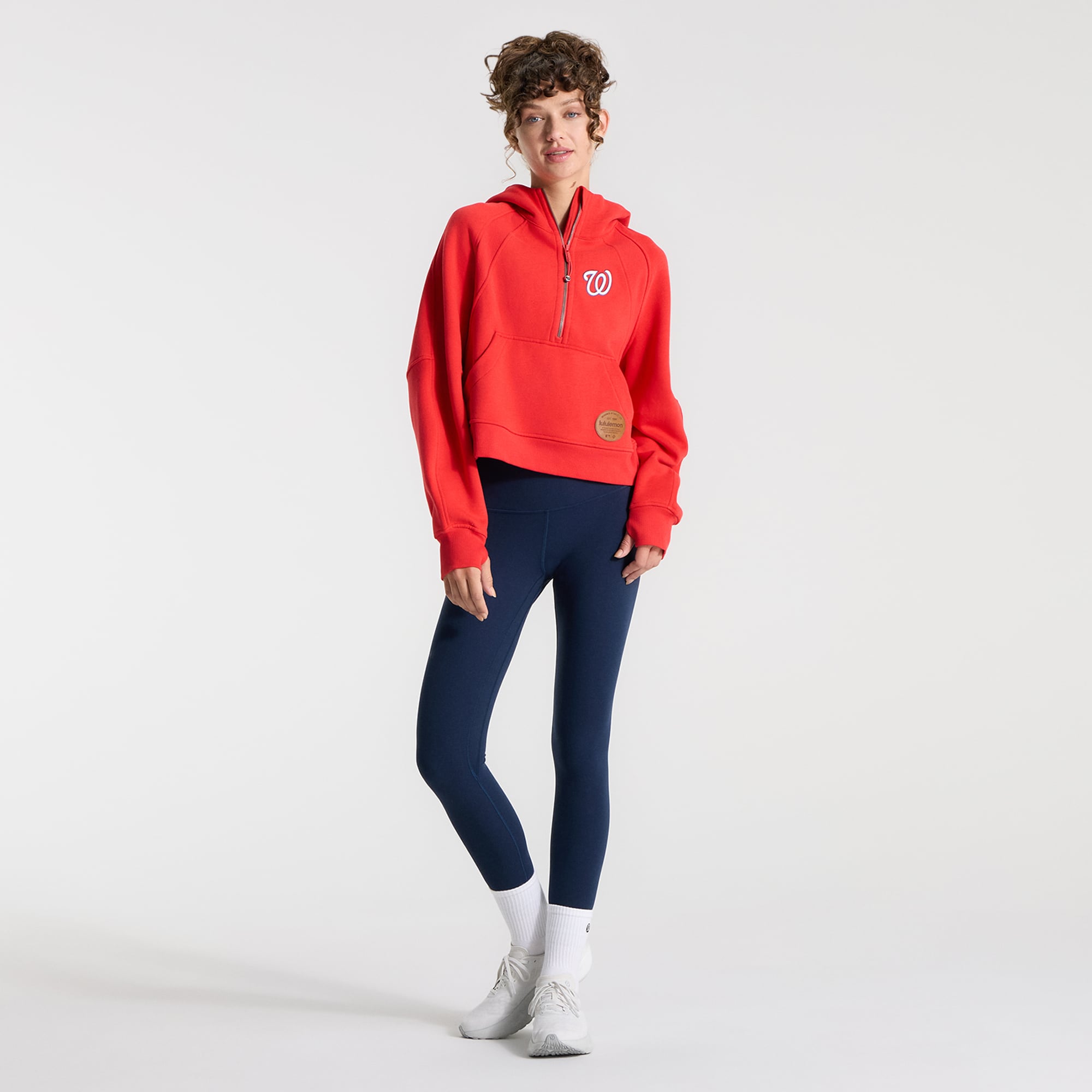 Sweat à capuche zippé surdimensionné True Red Washington Nationals Scuba pour femme de lululemon