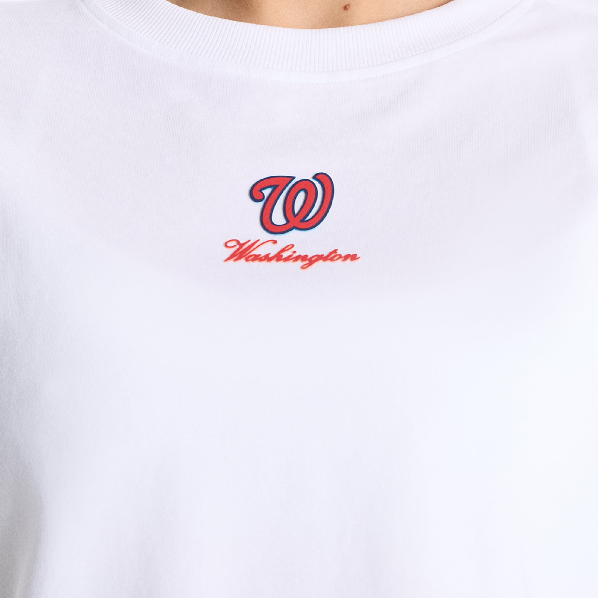 T-shirt court en coton biologique blanc Washington Nationals All Yours pour femme de lululemon