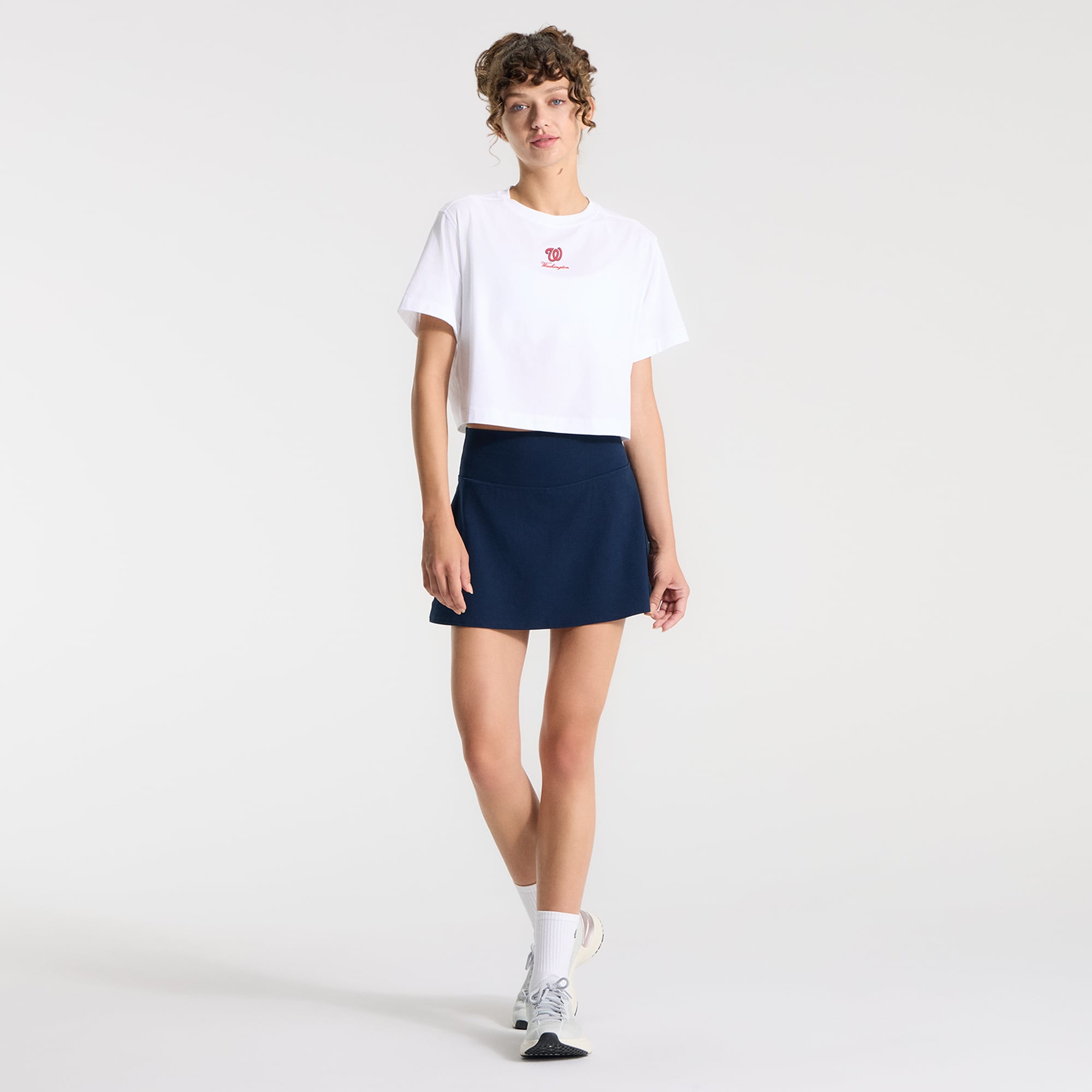 T-shirt court en coton biologique blanc Washington Nationals All Yours pour femme de lululemon