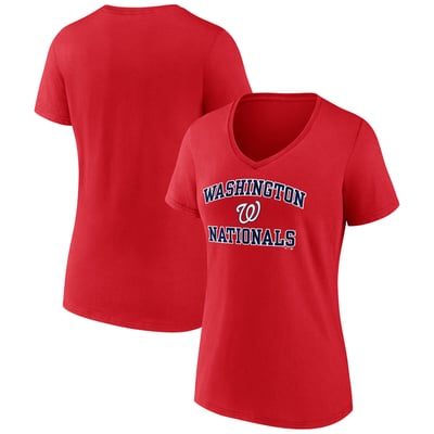 Washington Nationals Women's Heart & Soul V-Neck T-Shirt - Red