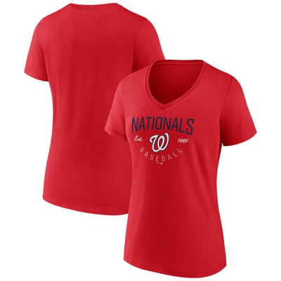 Washington Nationals Women's Live For It V-Neck T-Shirt - Red