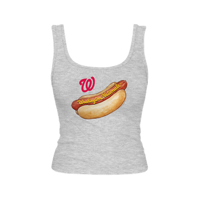 Washington Nationals Tiny Turnip Women's Emmy Hot Dog Tri-Blend Tank Top - Gray