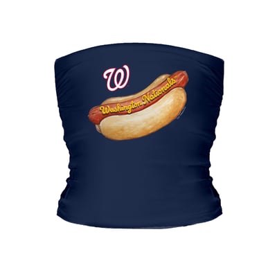 Washington Nationals Tiny Turnip Women's Hot Dog Tube Top - Navy