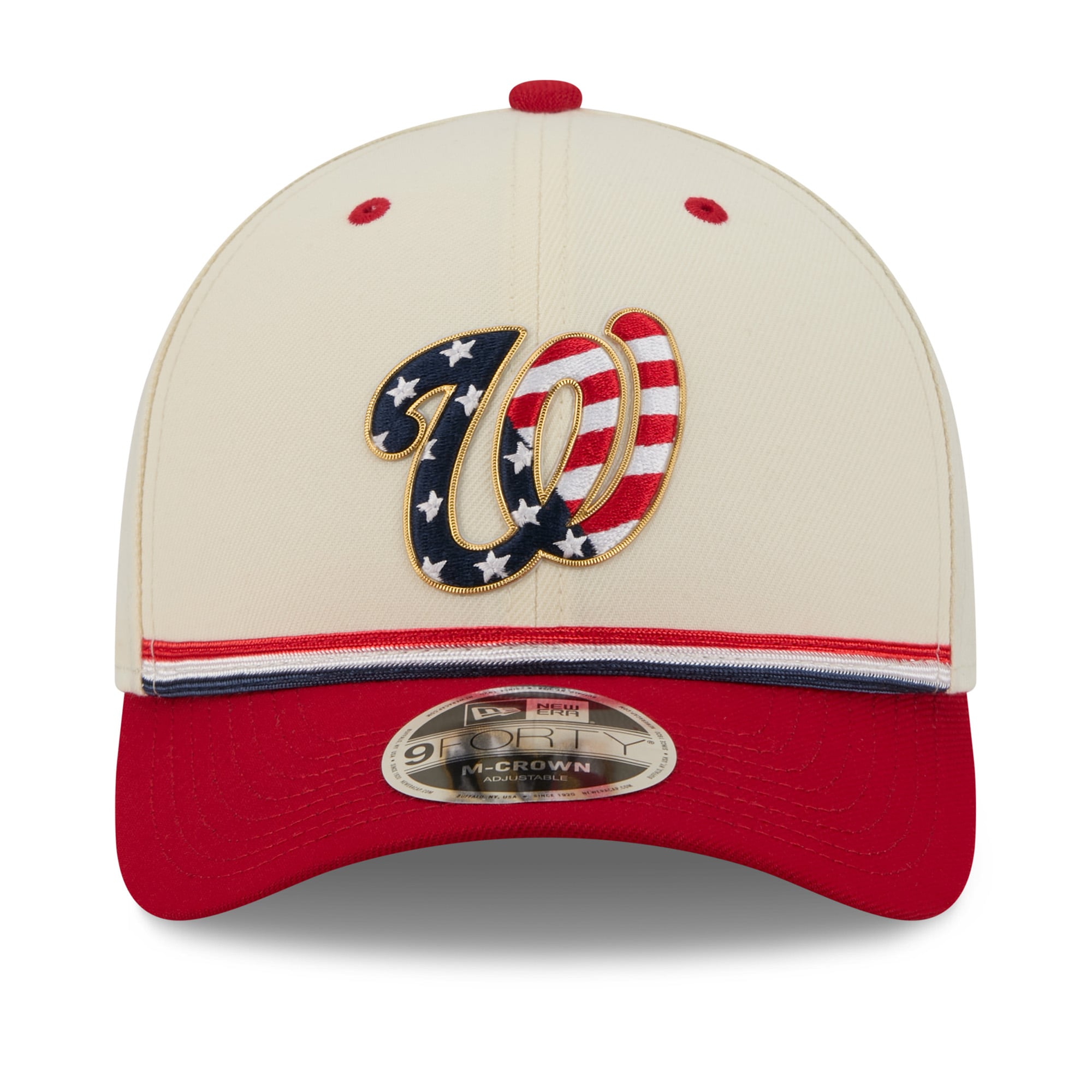 Youth New Era Cream/Red Washington Nationals USA 250 9FORTY M-Crown Adjustable Hat