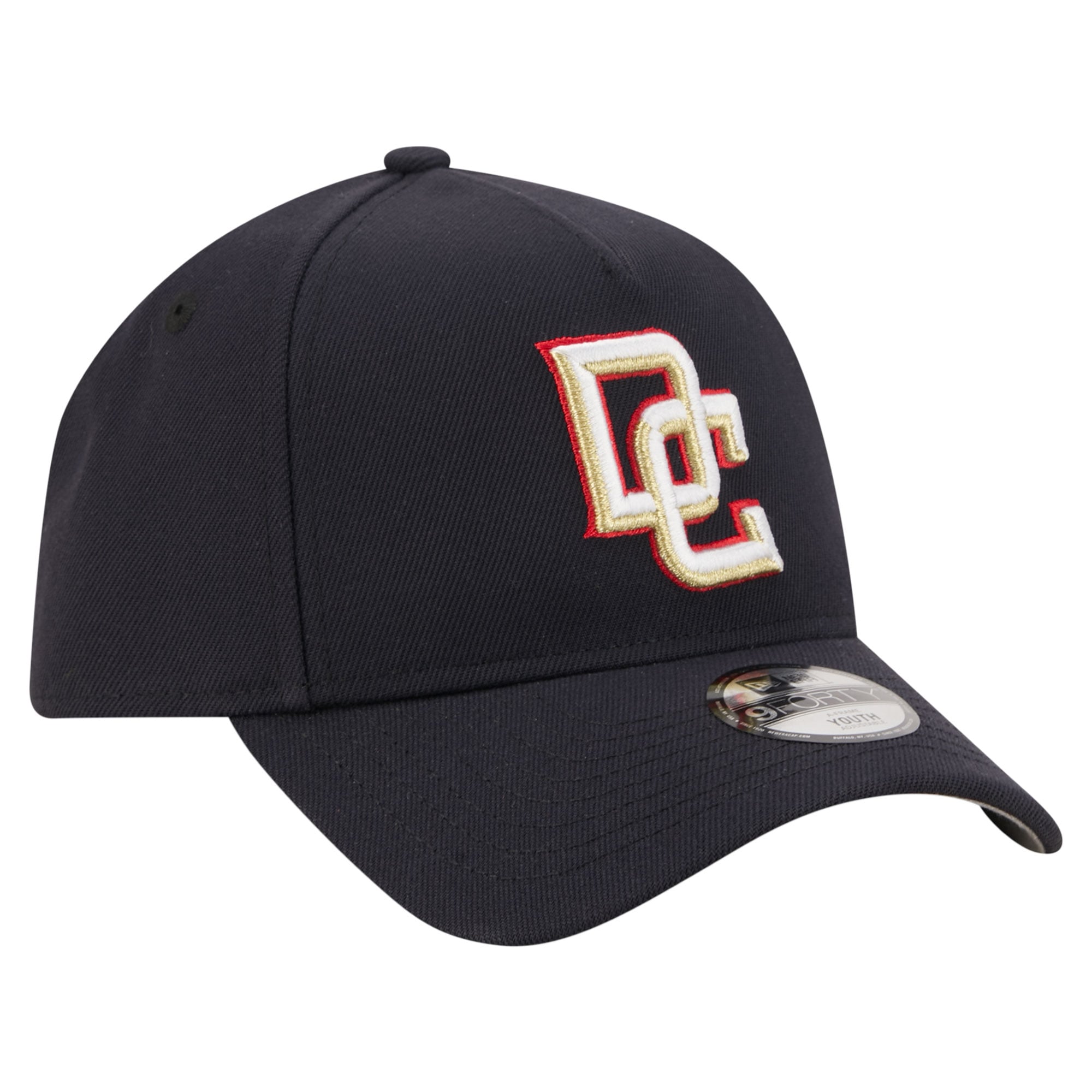 Youth New Era Navy Washington Nationals Cooperstown Logo 9FORTY A-Frame Adjustable Hat