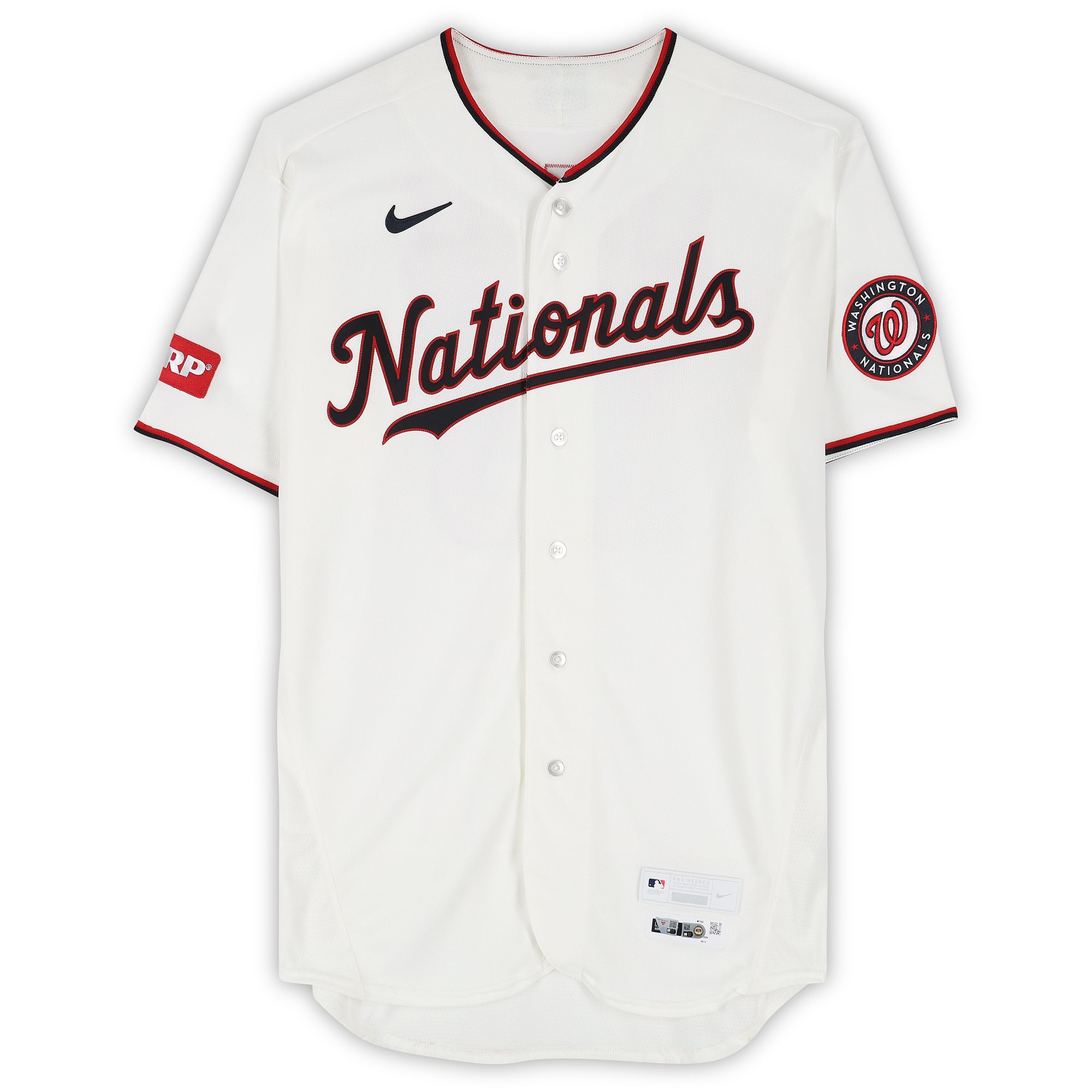 Maillot blanc n° 18 de Zack Littell, joueur des Nationals de Washington, saison 2026 de la MLB