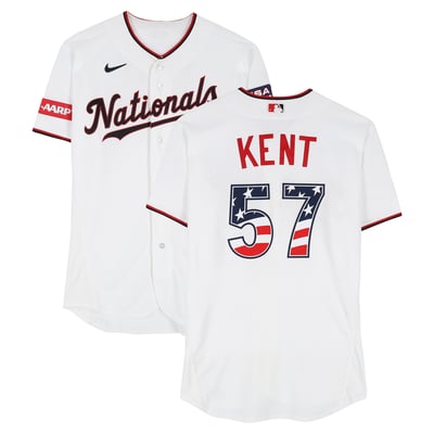 Zak Kent Washington Nationals Fanatics Authentic Player-Issued #57 White Nike Jersey vs. Pittsburgh Pirates on July 4, 2026  
