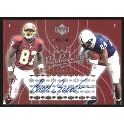 2003 Upper Deck Pros and Prospects #135 Bryant Johnson RC/Rod Gardner AU/500