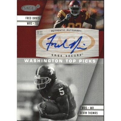 2008 SAGE Squared Autographs #A54A Devin Thomas AU/Fred Davis