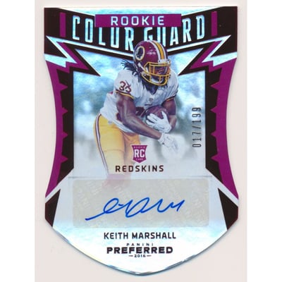 2016 Panini Preferred #264 Keith Marshall CG AU/199 RC