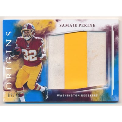 2017 Panini Origins Rookie Jumbo Jerseys Blue #29 Samaje Perine