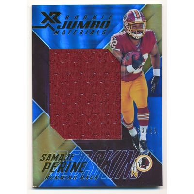 2017 Panini XR Rookie Jumbo Materials Blue #14 Samaje Perine