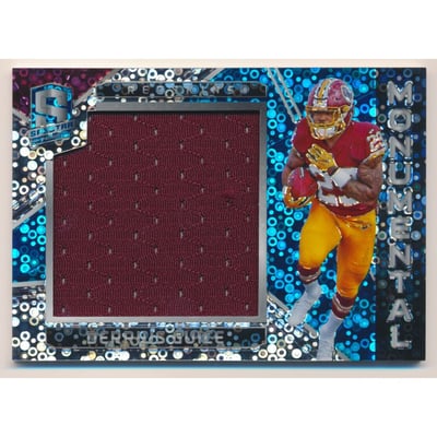 2018 Panini Spectra Monumental Memorabilia Neon Blue #10 Derrius Guice