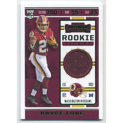 2019 Panini Contenders Rookie Ticket Swatches Variation #RTS14 Bryce Love