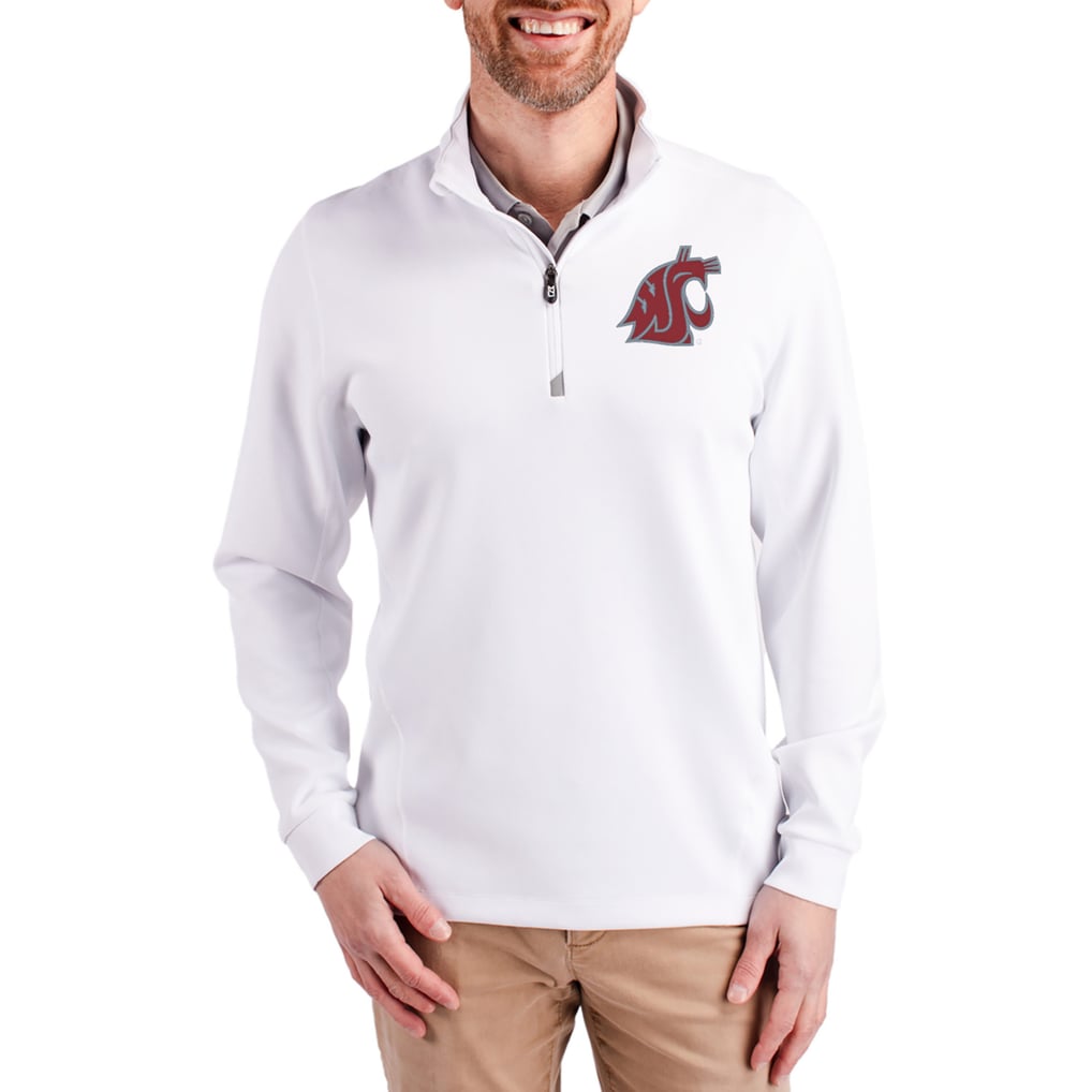 Men's Cutter & Buck White Washington State Cougars DryTec Traverse ...