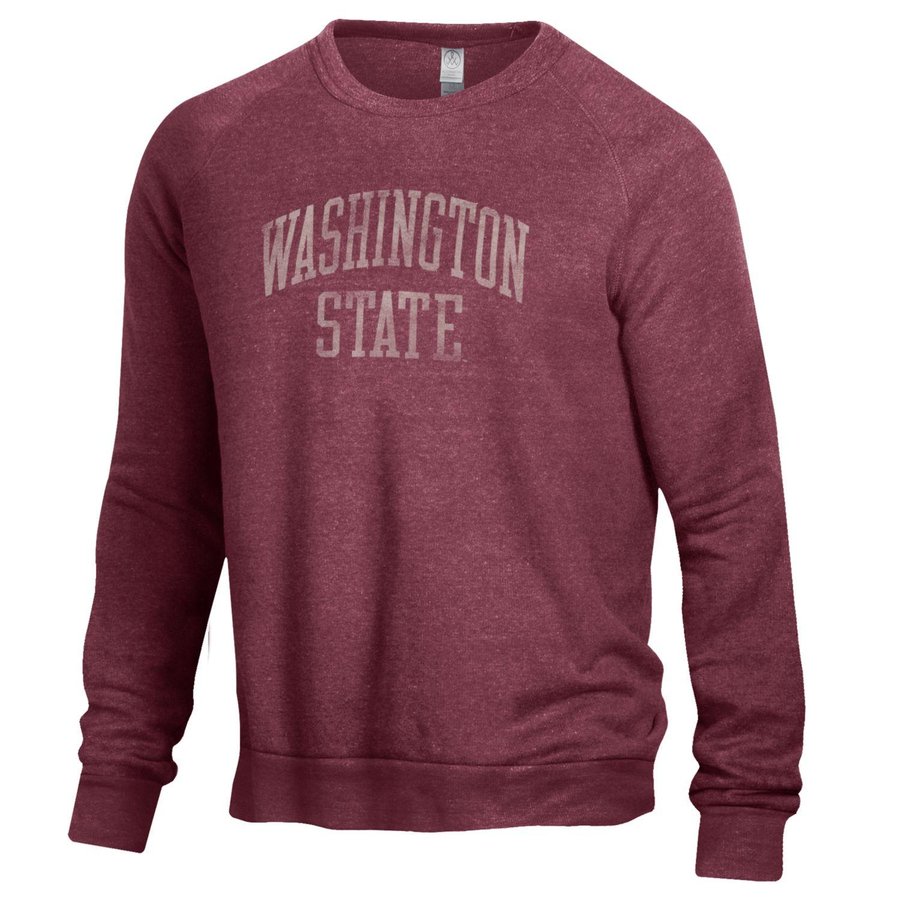 Men's Alternative Apparel Heathered Crimson Washington State Cougars The  Champ Tri-Blend Raglan Pullover Sweatshirt