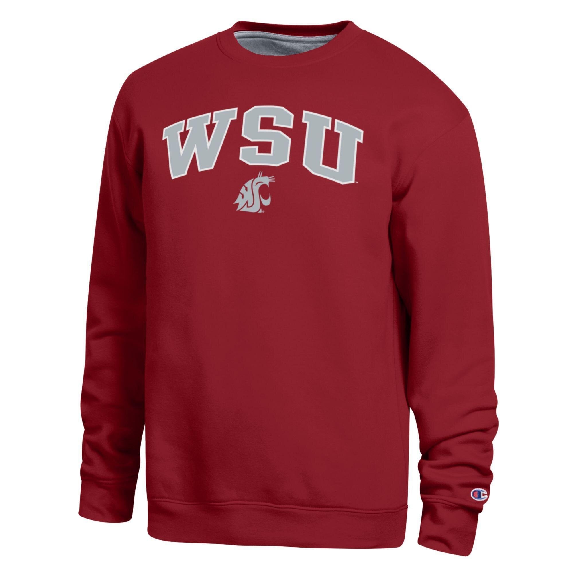 Men's Champion Heather Gray Washington State Cougars Arch Sweatshirt