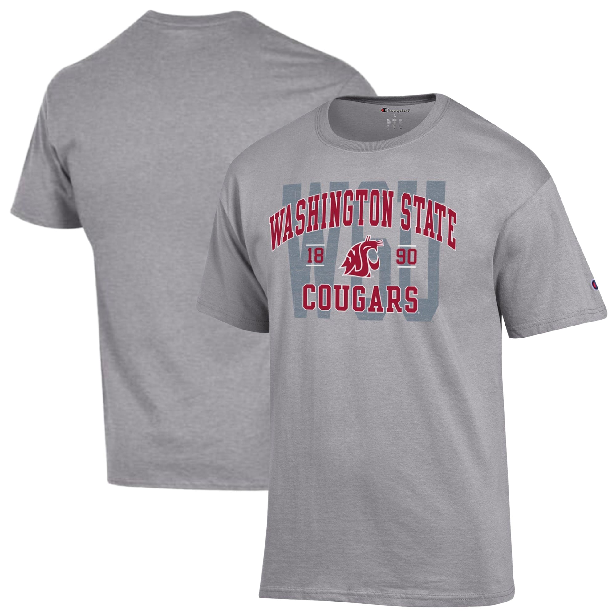 Men's Champion Heather Gray Washington State Cougars Varsity T-Shirt