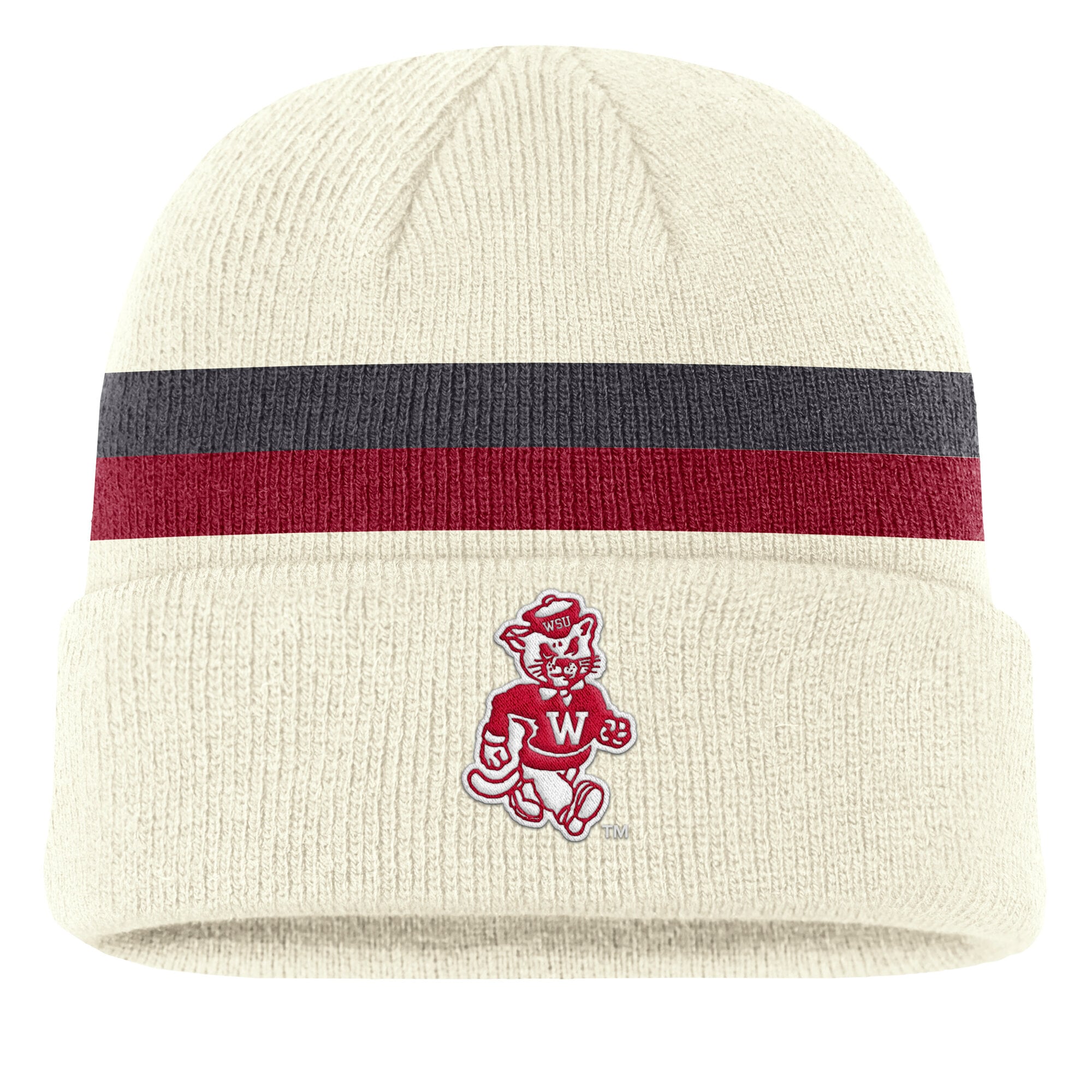 Bonnet à revers Nike crème pour homme, modèle Washington State Cougars Legacy.