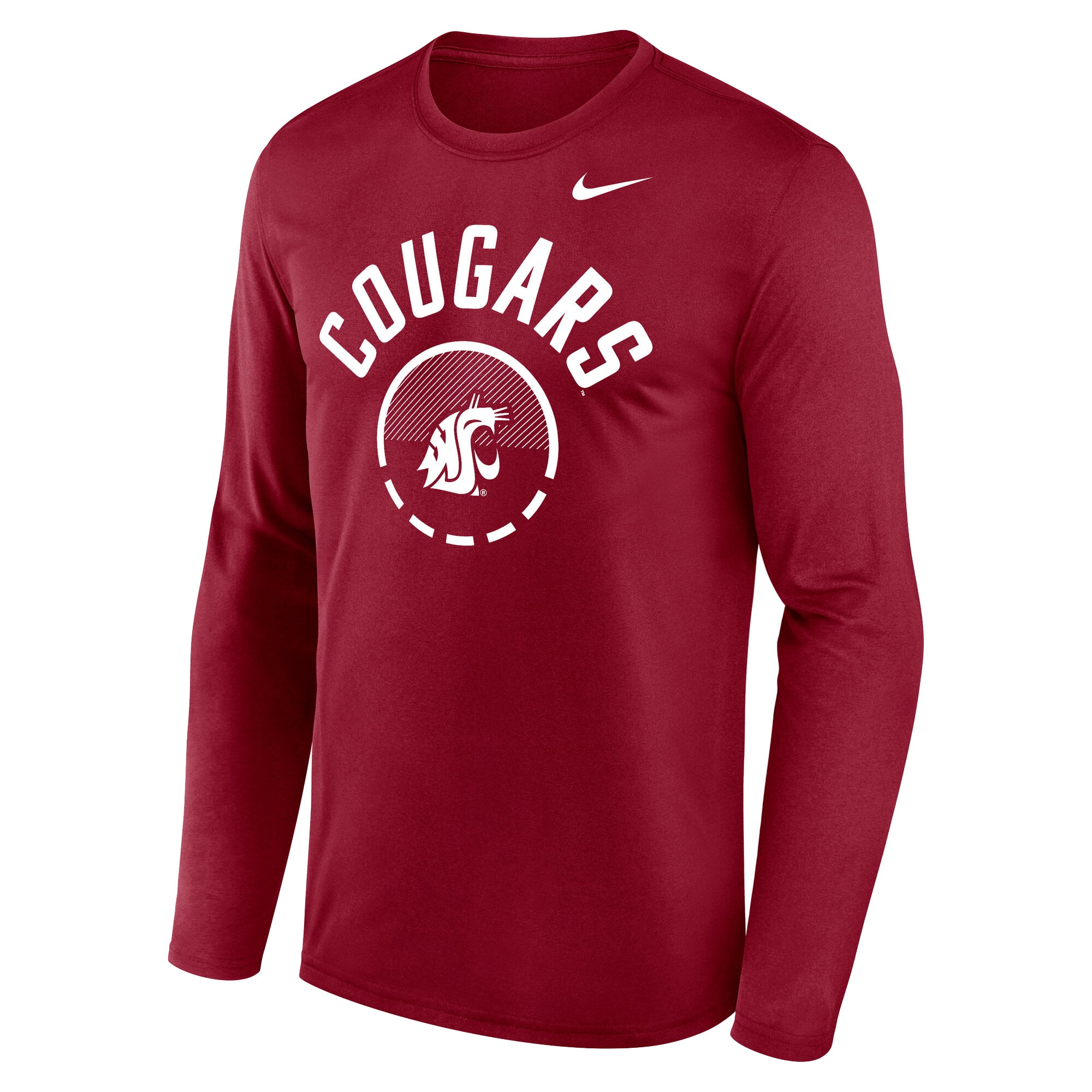 T-shirt à manches longues Nike Crimson Washington State Cougars Basketball Shoot Around Dri-FIT Legend pour homme