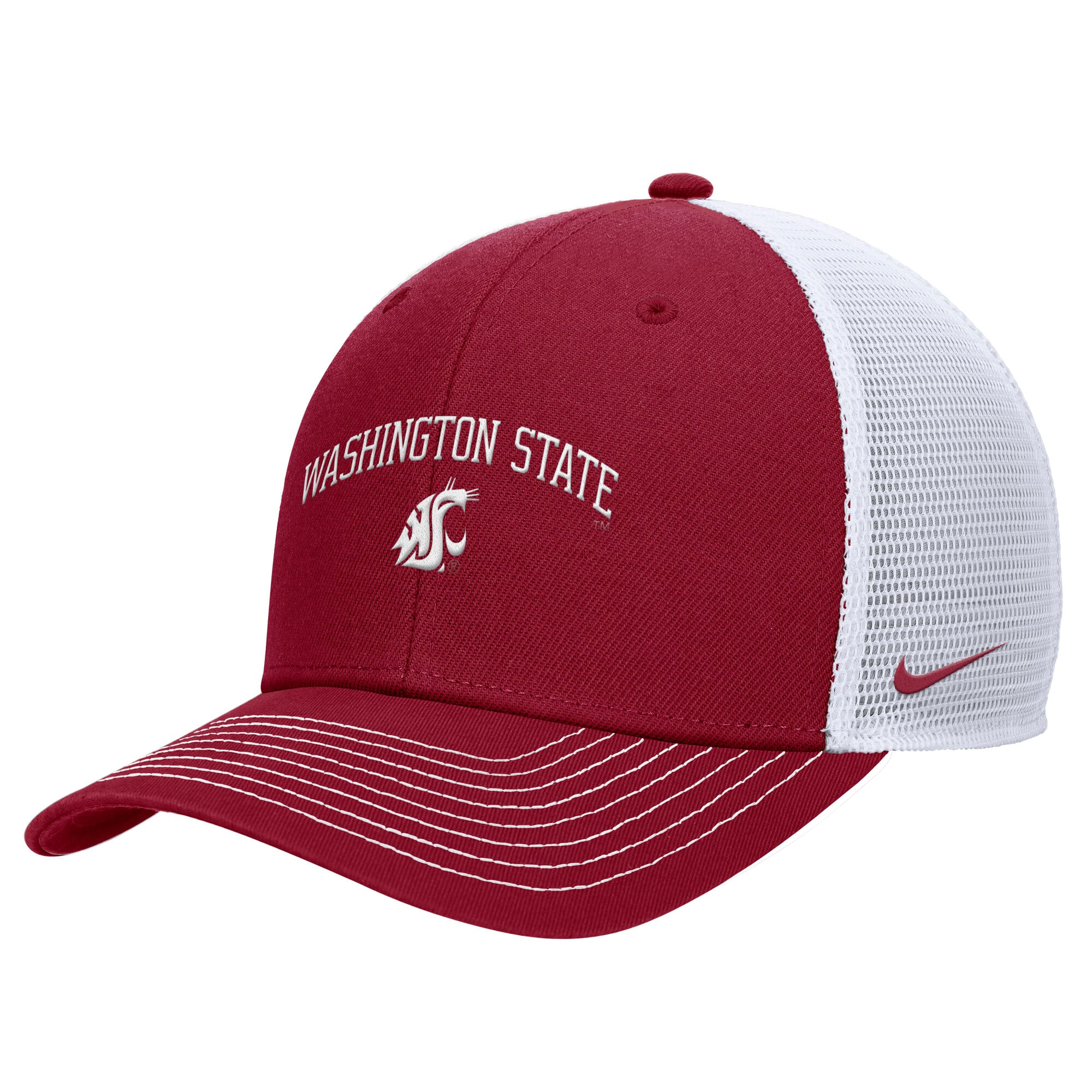 Casquette ajustable Nike Crimson Washington State Cougars Rise Trucker Dri-FIT pour homme