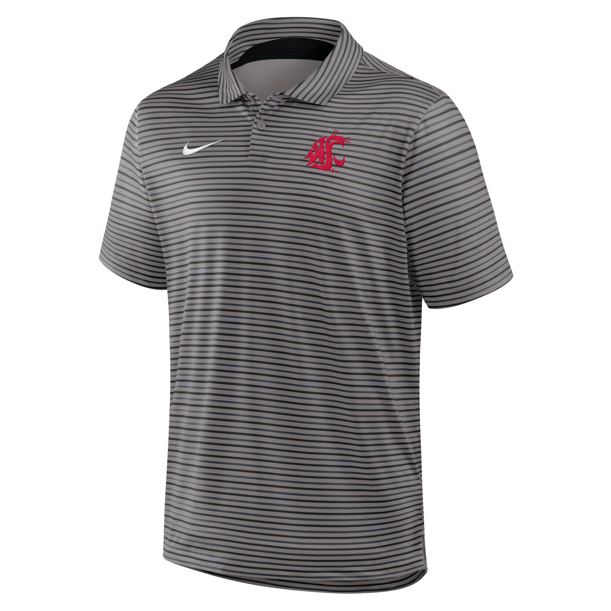 Polo Nike gris Washington State Cougars Dri-FIT Tour Stripe pour homme