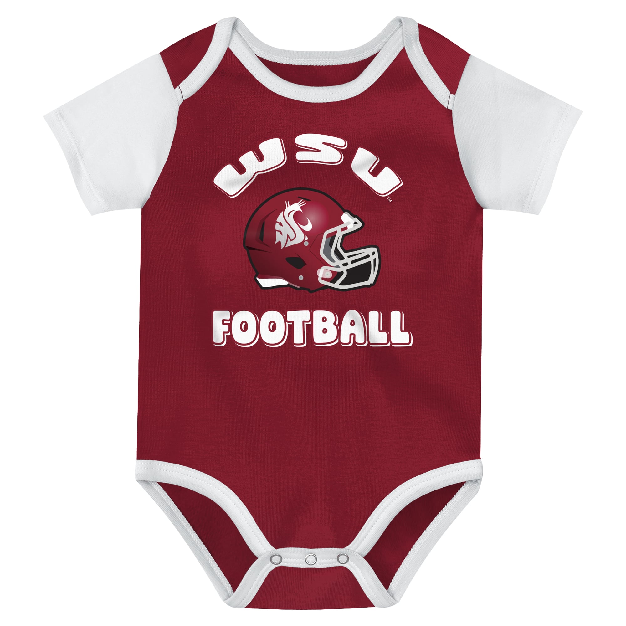 Newborn Outerstuff Crimson Washington State Cougars Star Player Three-Piece Bodysuit Set