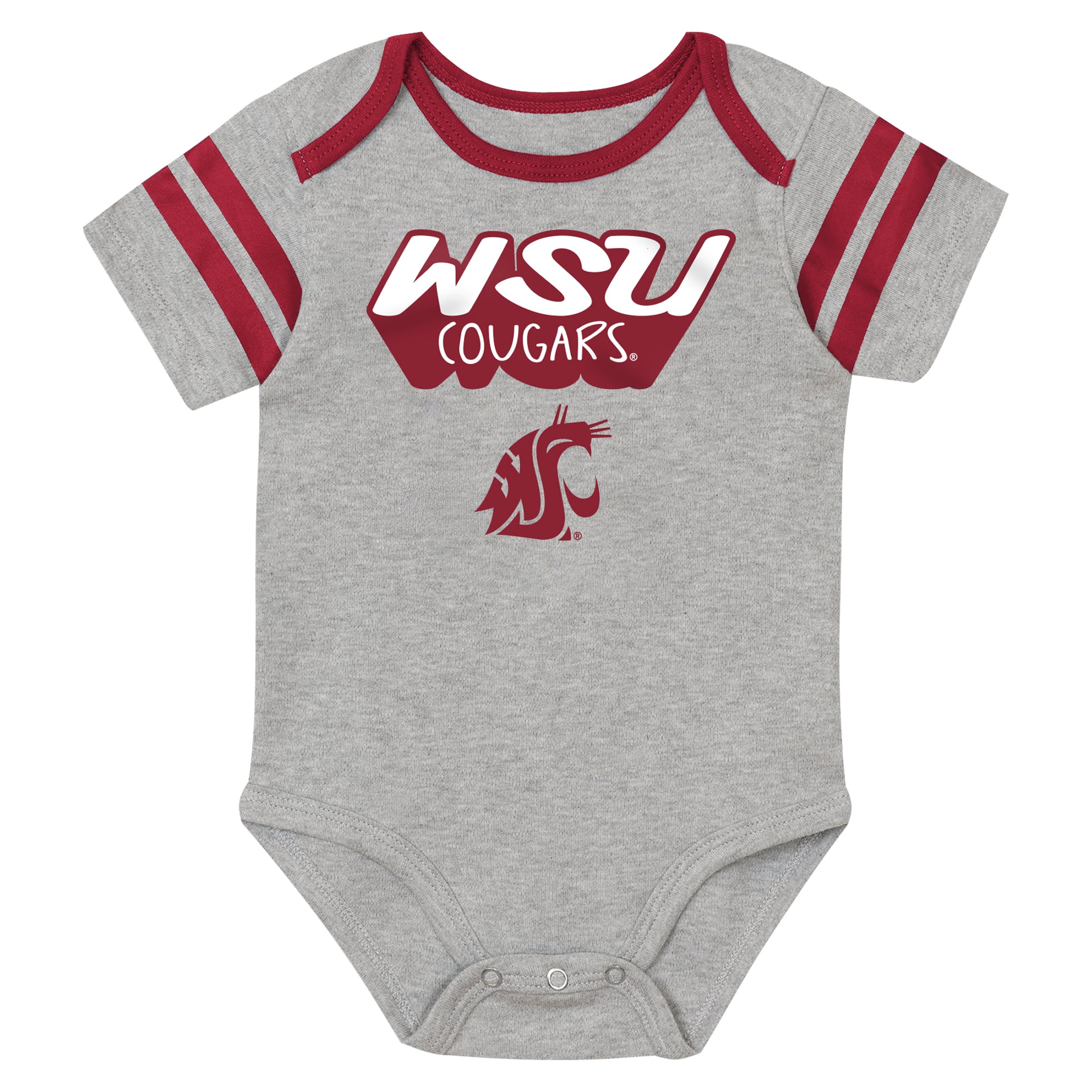 Newborn Outerstuff Crimson Washington State Cougars Star Player Three-Piece Bodysuit Set