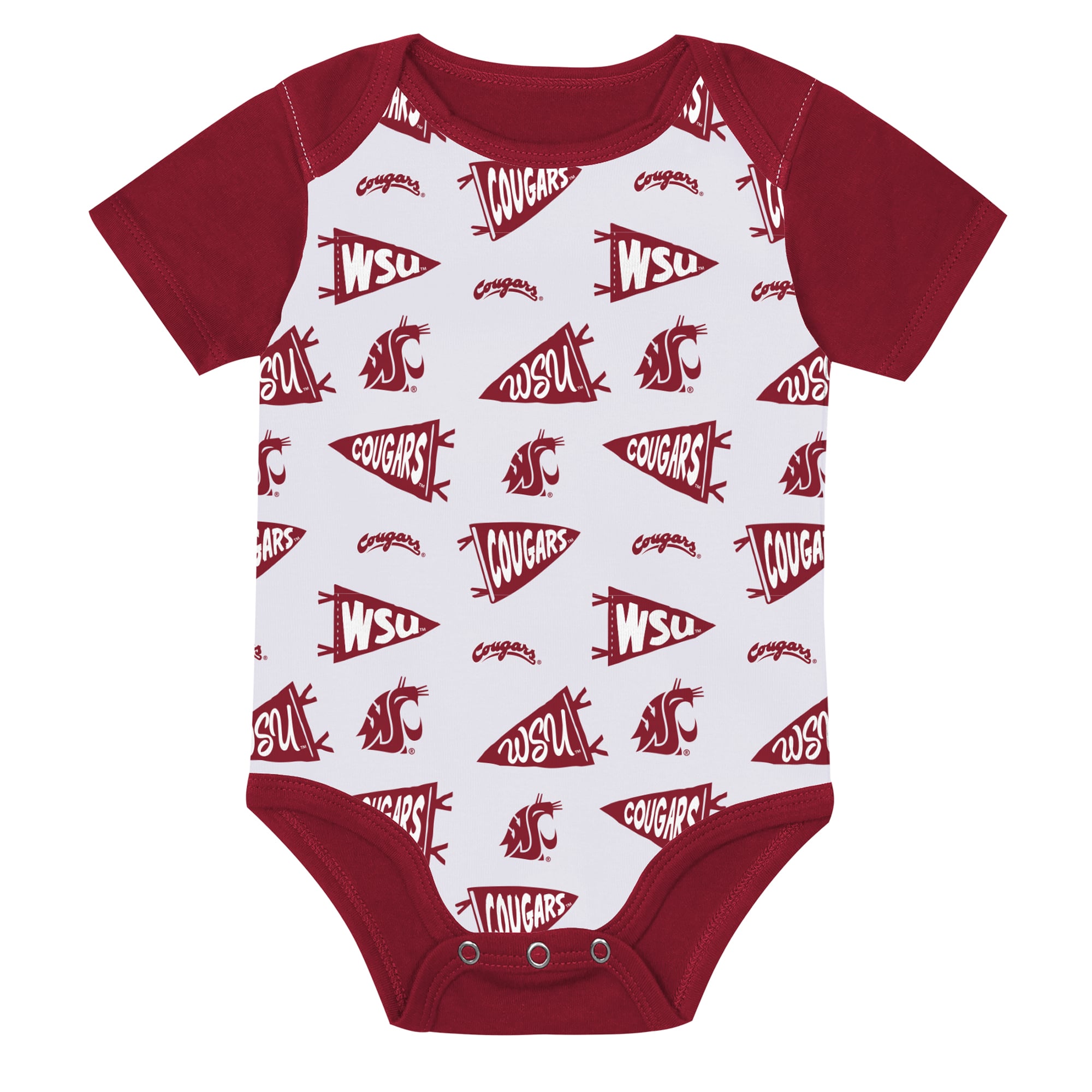 Newborn Outerstuff Crimson Washington State Cougars Star Player Three-Piece Bodysuit Set