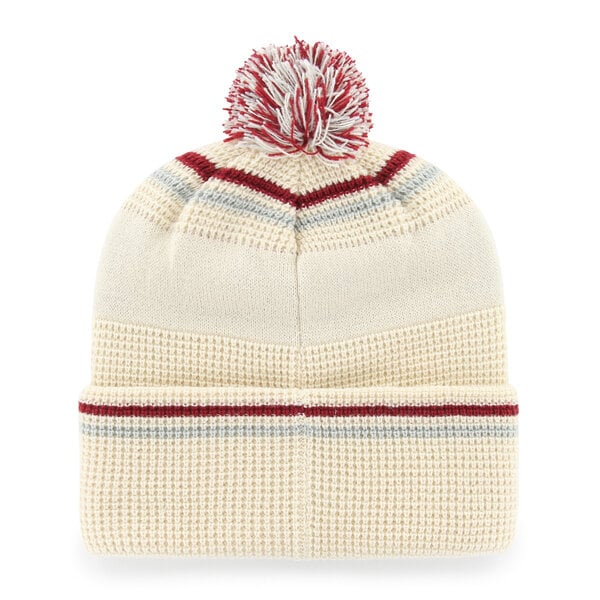 Bonnet unisexe '47 Cream Washington State Cougars en maille gaufrée à revers avec pompon