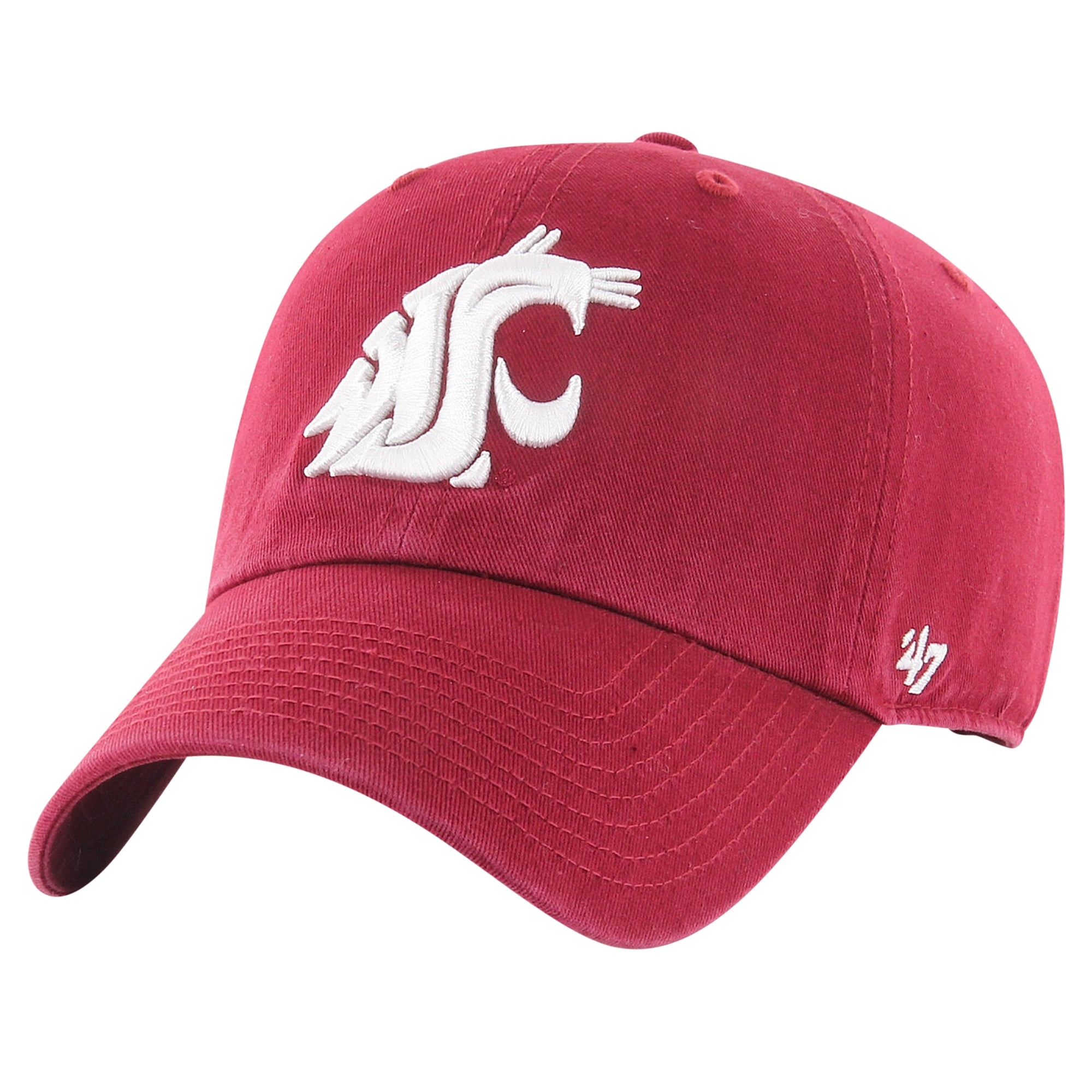 Unisex '47  Crimson Washington State Cougars Mascot Clean Up Adjustable Hat