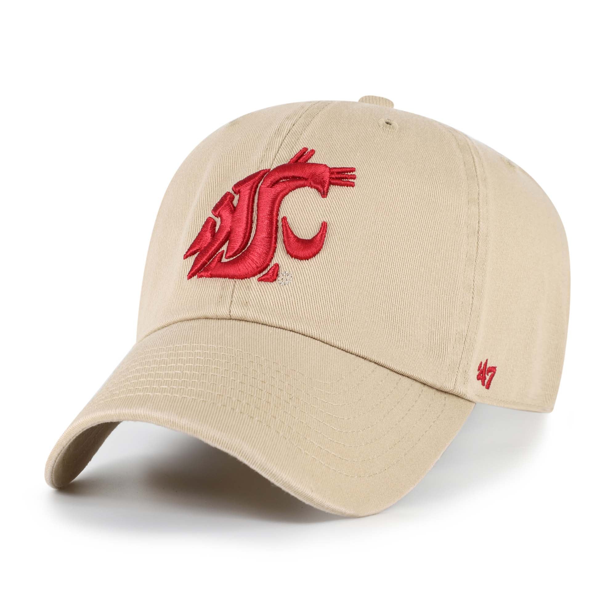 Unisex '47 Khaki Washington State Cougars Mascot Clean Up Adjustable Hat