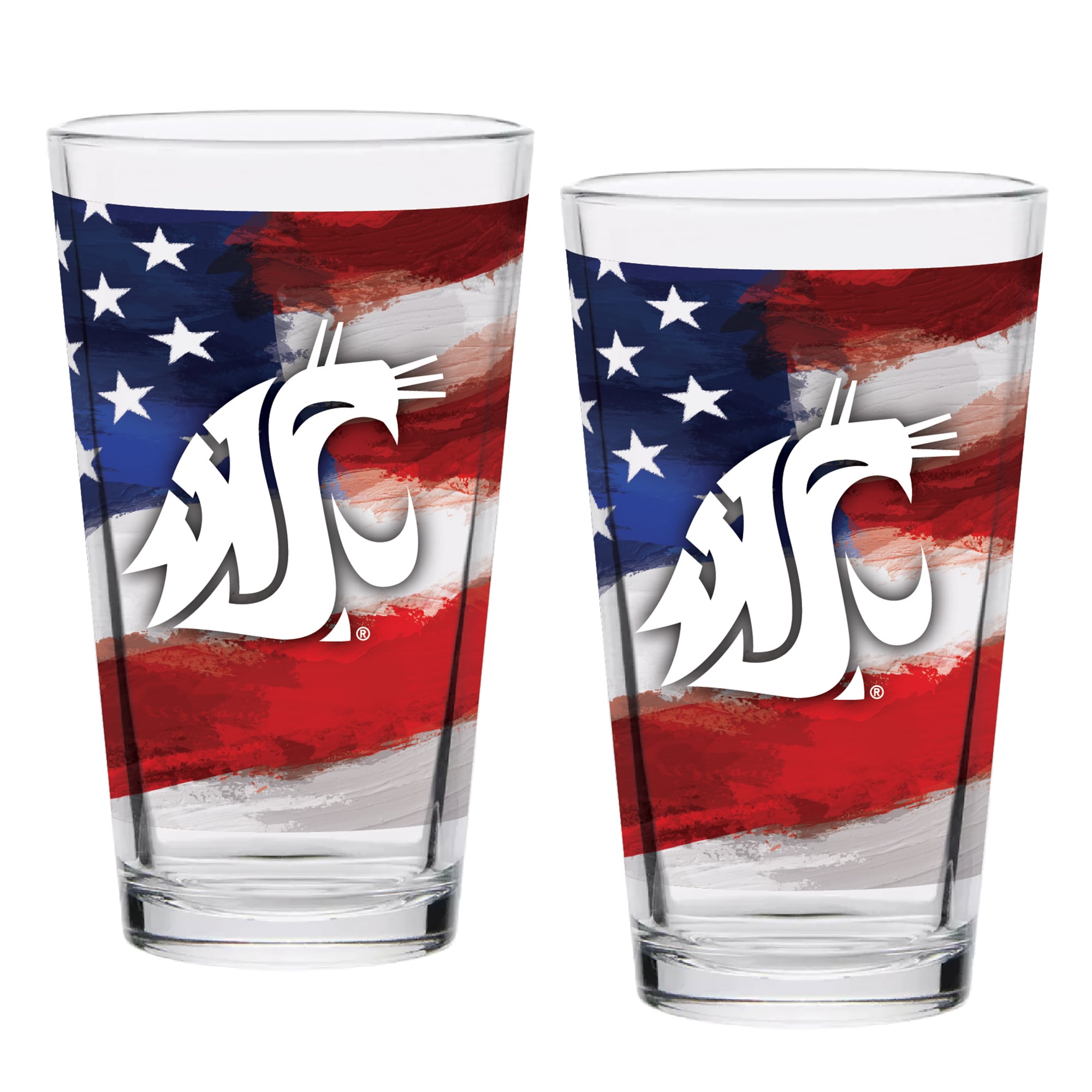 Ensemble de deux verres à bière Americana de 473 ml (16 oz) aux couleurs des Washington State Cougars