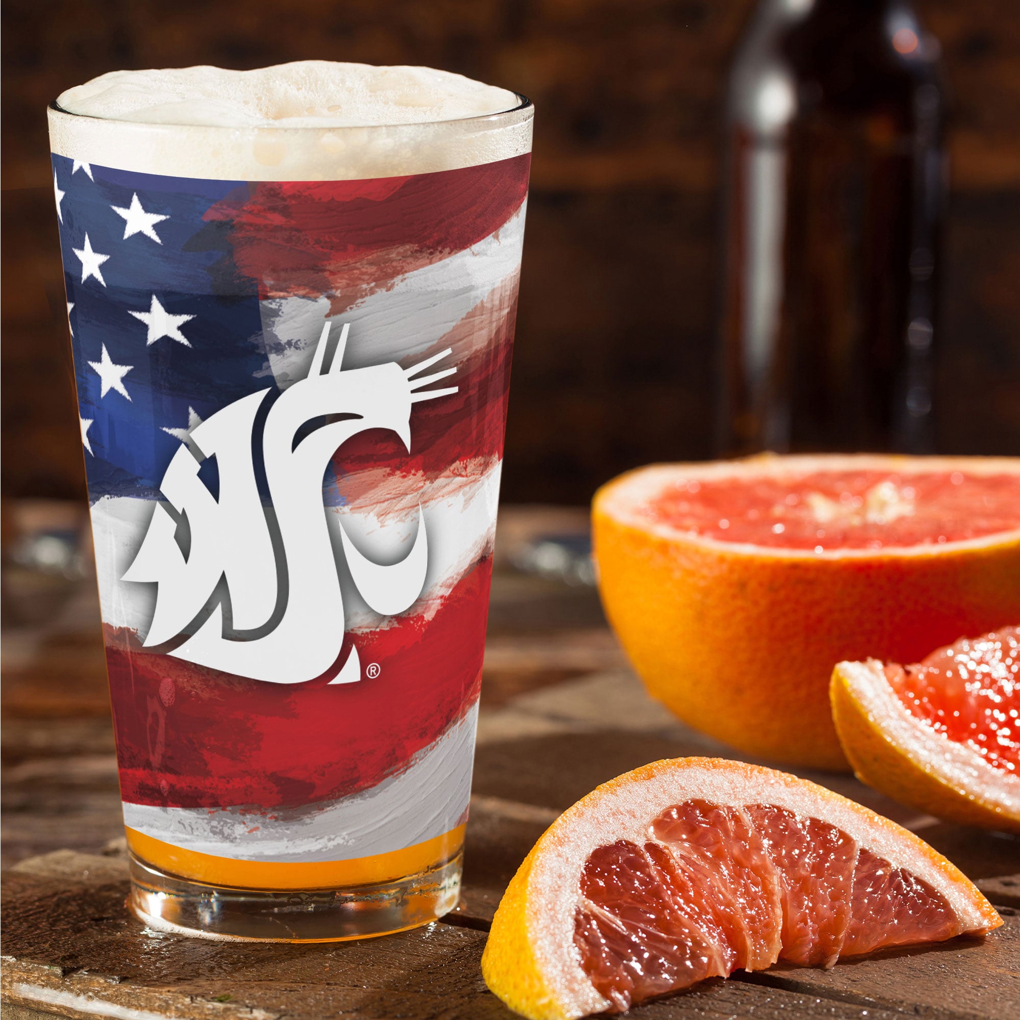 Ensemble de deux verres à bière Americana de 473 ml (16 oz) aux couleurs des Washington State Cougars