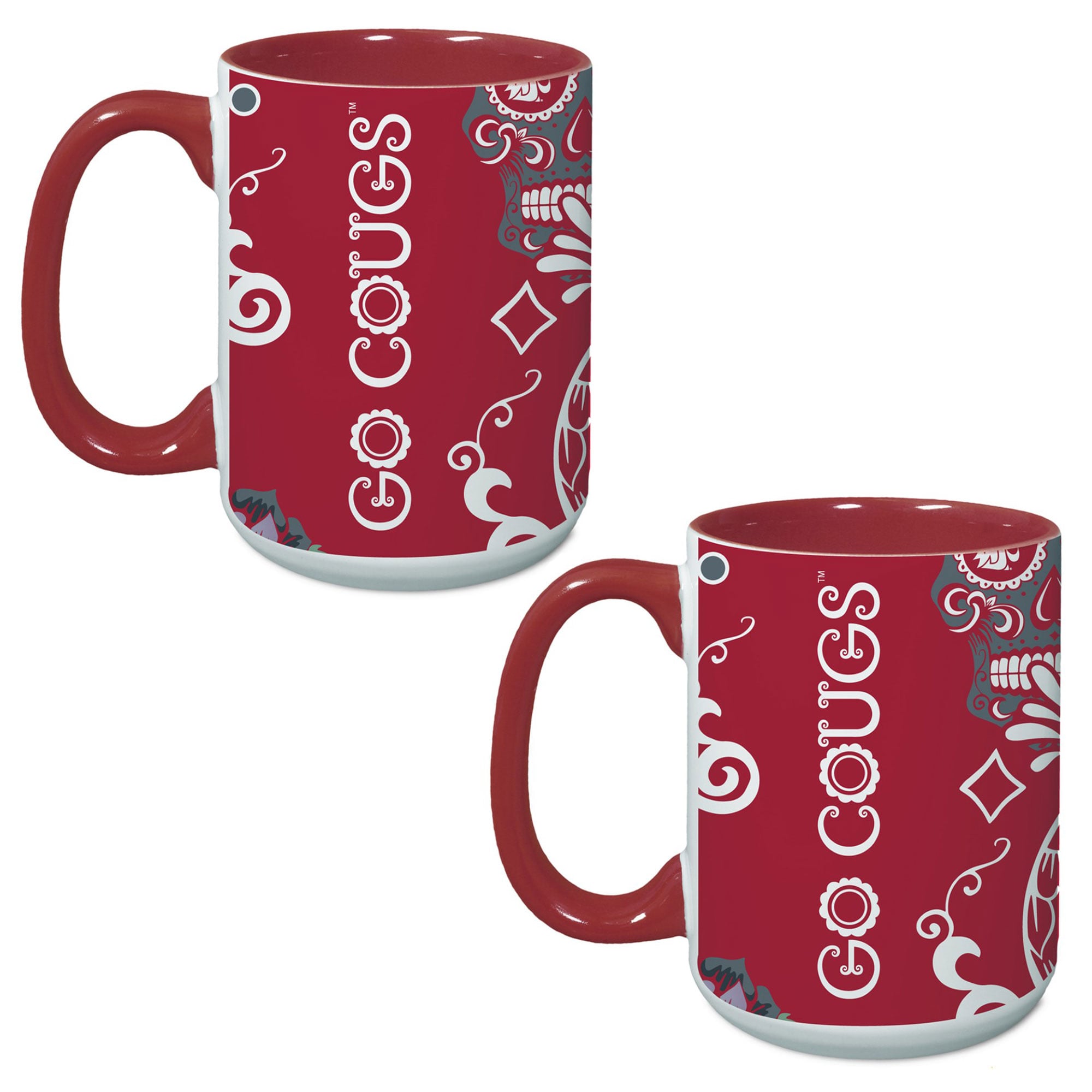 Lot de deux tasses à café Washington State Cougars « Dia De Los Muertos »