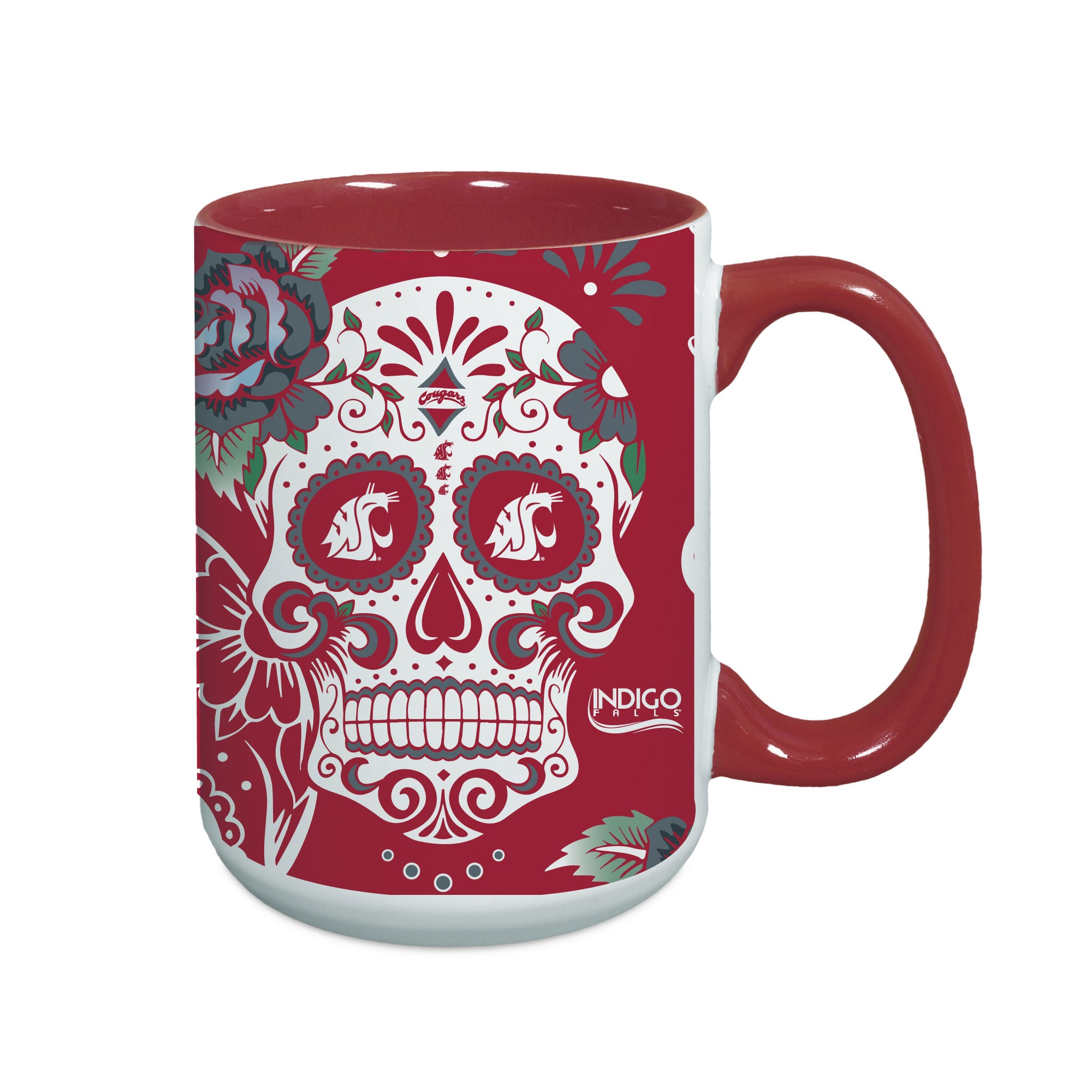 Lot de deux tasses à café Washington State Cougars « Dia De Los Muertos »