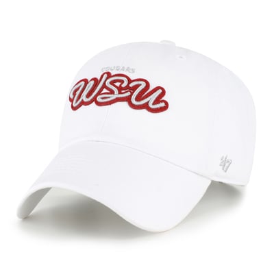 Washington State Cougars '47 Women's Trendy Script Clean Up Adjustable Hat - White