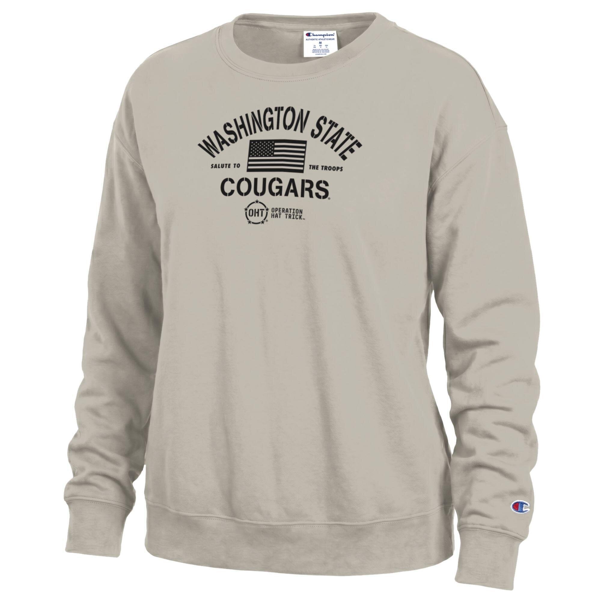 Sweat-shirt Champion Tan Washington State Cougars Operation Hat Trick Powerblend pour femmes
