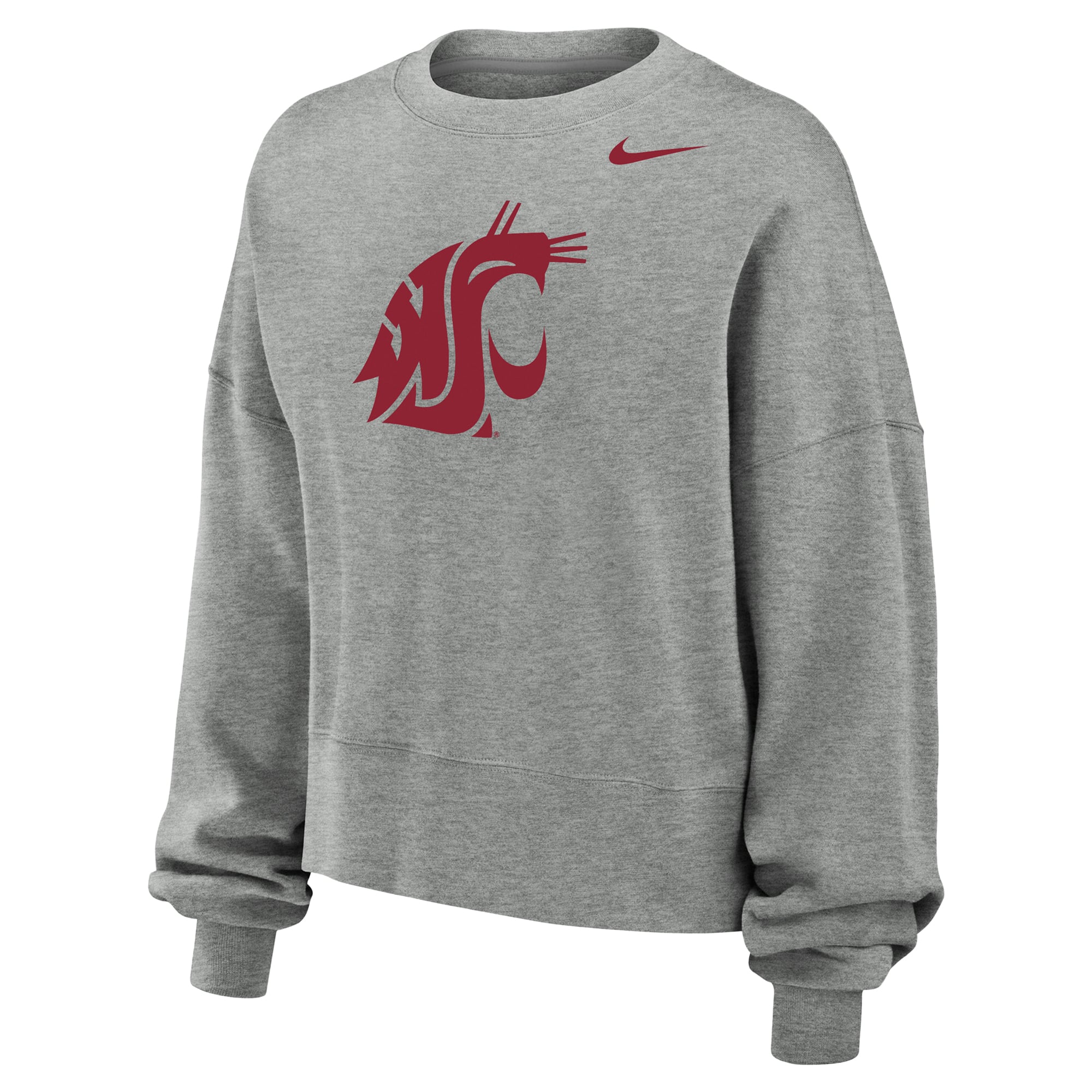 Women's Nike Heather Gray Washington State Cougars Phoenix Fleece Pullover Sweatshirt