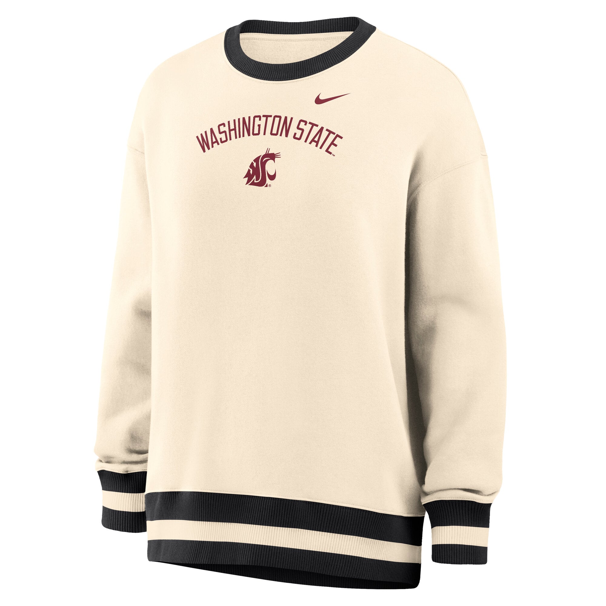 Women's Nike Natural Washington State Cougars Oversized Phoenix Fleece Sweatshirt