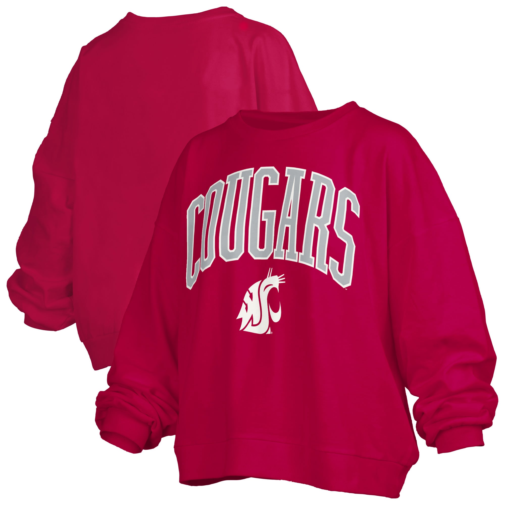 Sweat-shirt polaire oversize Pressbox Crimson Washington State Cougars Janise avec logo sur l'arche, pour femmes
