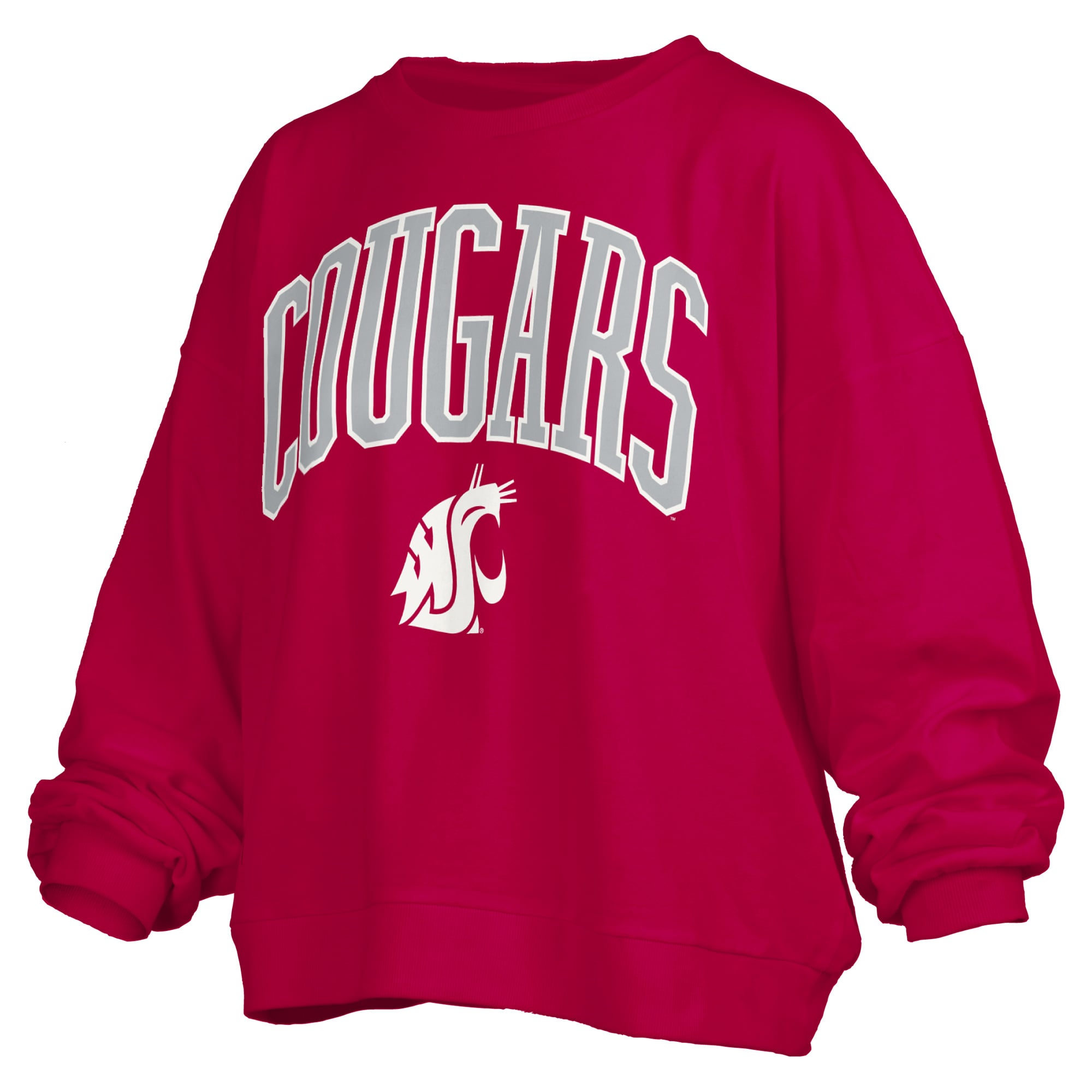 Sweat-shirt polaire oversize Pressbox Crimson Washington State Cougars Janise avec logo sur l'arche, pour femmes