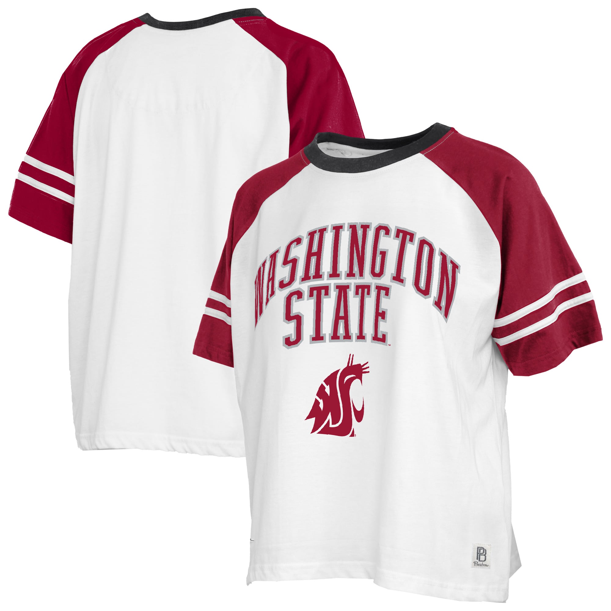 T-shirt Pressbox blanc pour femmes Washington State Cougars Sky Colorblock