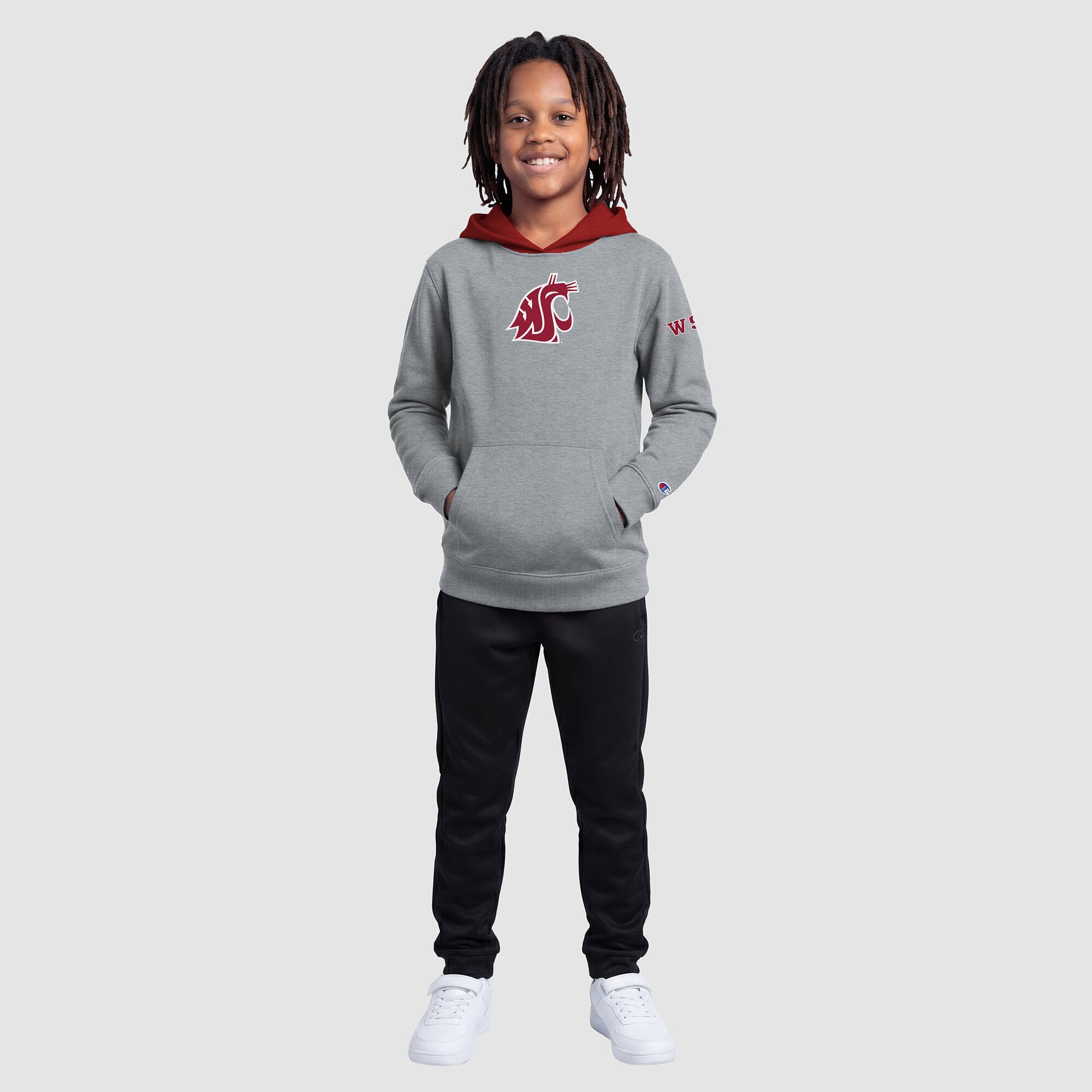 Youth Champion Heather Gray Washington State Cougars Fleece Hoodie
