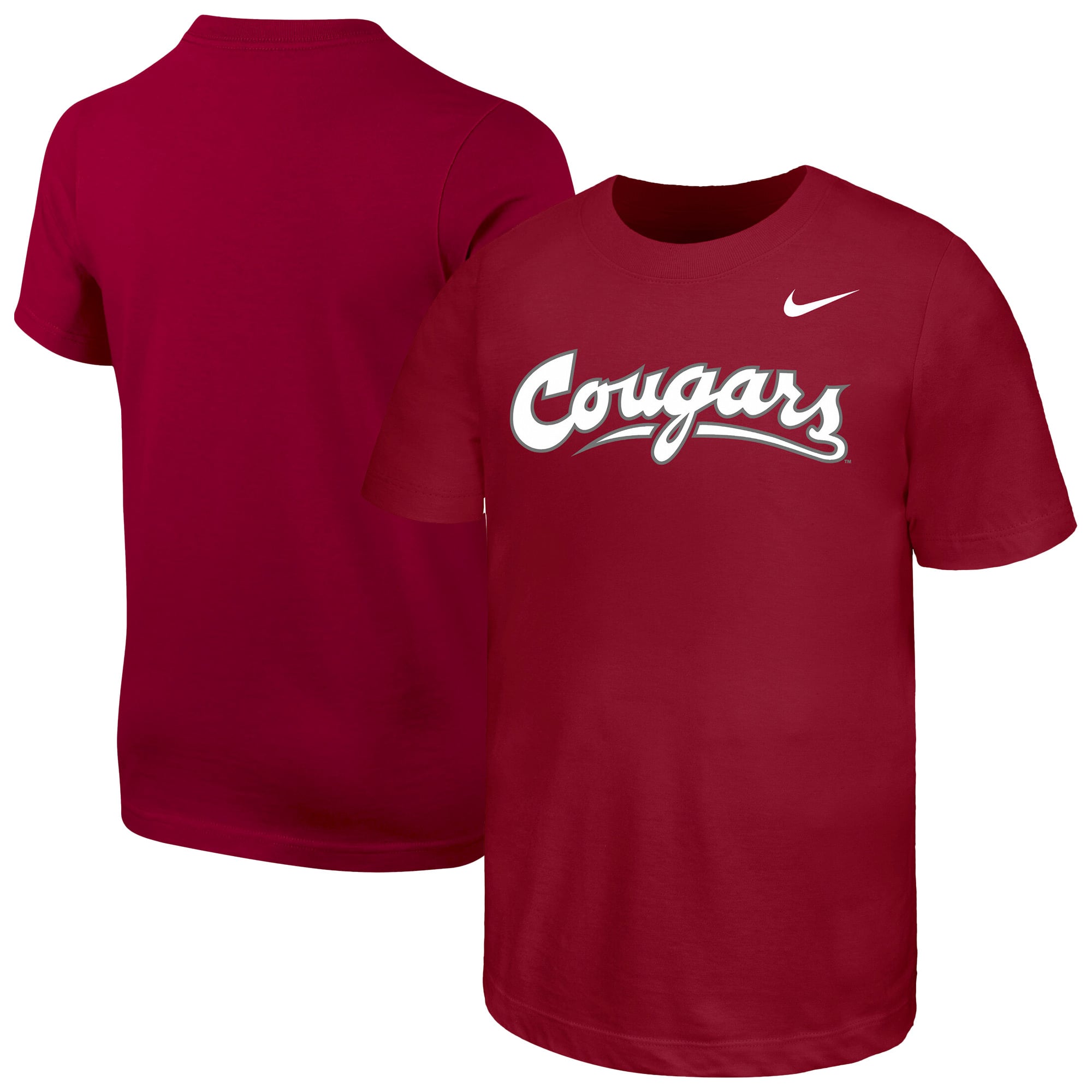 Youth Nike  Crimson Washington State Cougars Core Wordmark T-Shirt